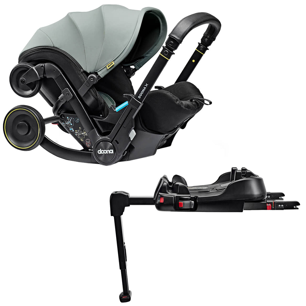 Doona X Infant Car Seat Stroller + IsoFix Base - Dusty Sage 1