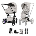 Cybex e-PRIAM Fold Cot Accessory Bundle - Style City Grey & Matt Black Frame