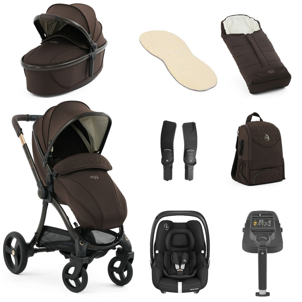 Egg 3 Luxury Maxi-Cosi Cabriofix i-Size Special Edition Travel System Bundle - Turkish Coffee
