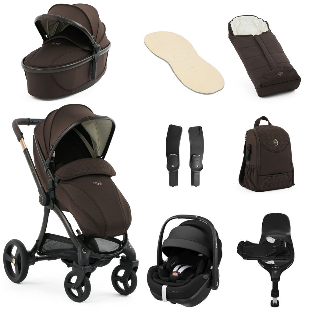 Egg 3 Luxury Maxi-Cosi Pebble 360 Pro2 i-Size Special Edition Travel System Bundle - Turkish Coffee