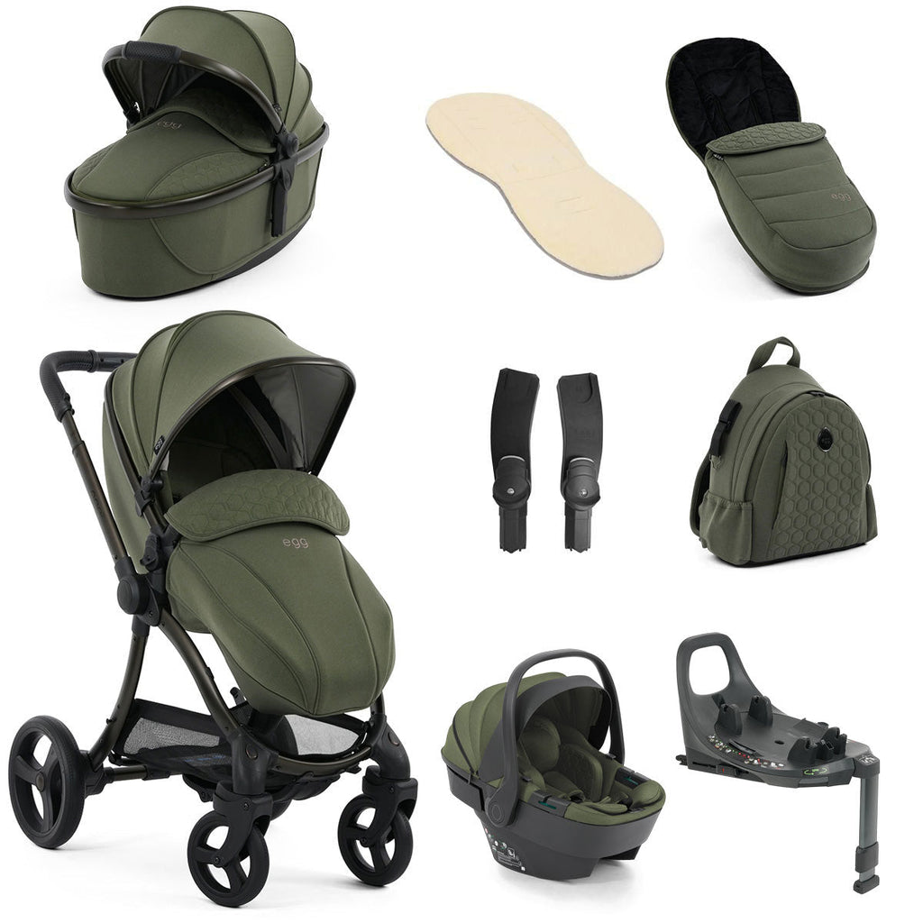 Egg 3 Luxury Shell 360 Travel System Bundle - Sage