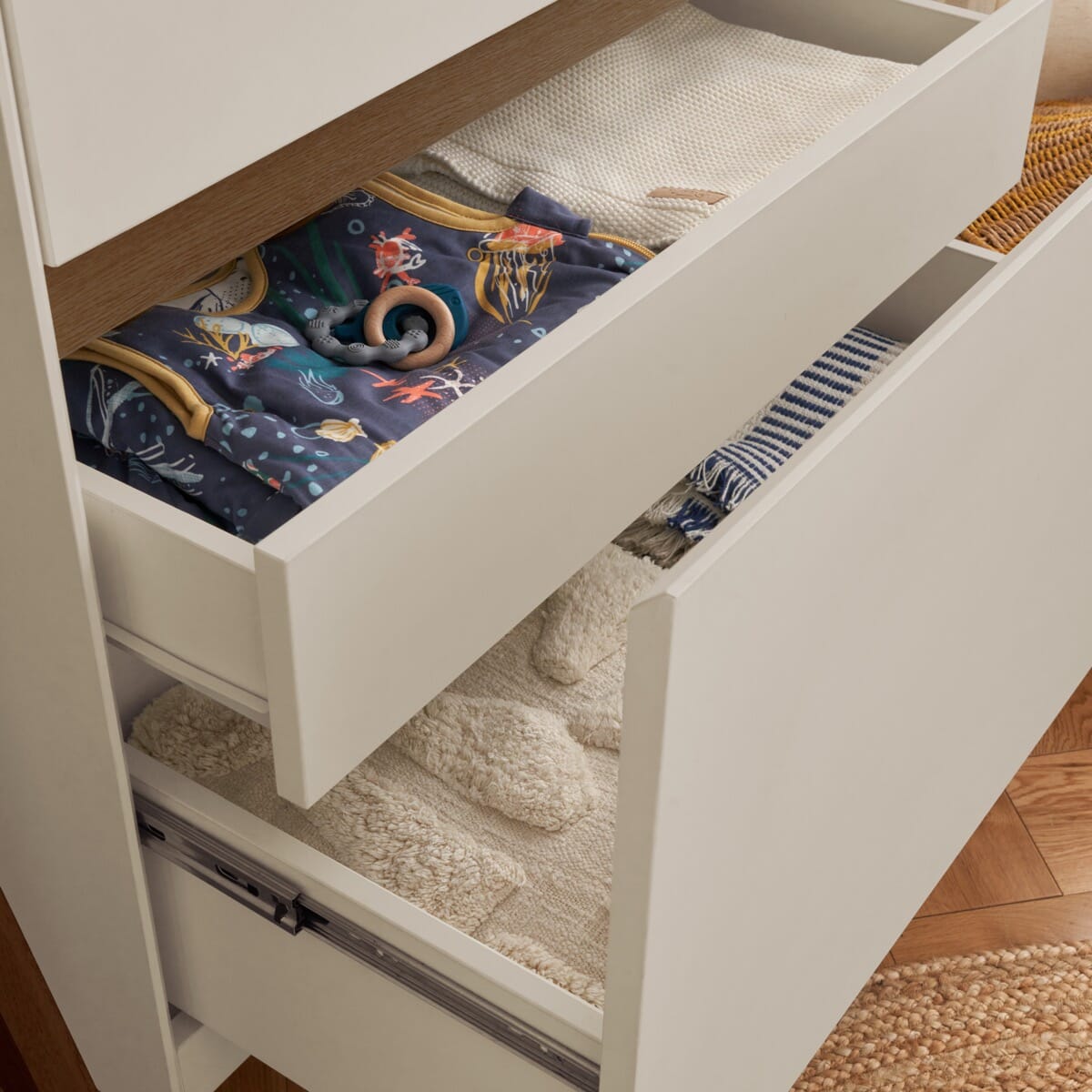 Tutti Bambini Fuori Wardrobe - White Sand & Warm Walnut