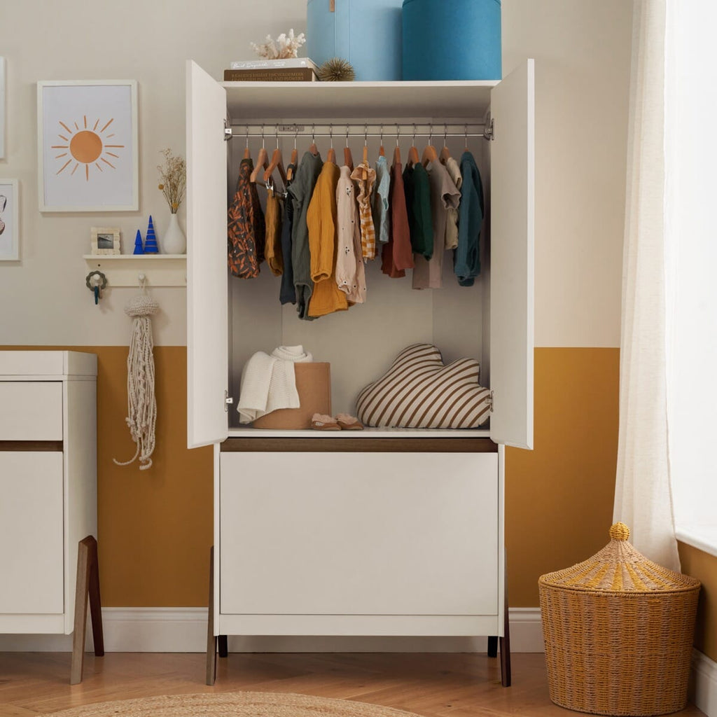 Tutti Bambini Fuori Wardrobe - White Sand & Warm Walnut