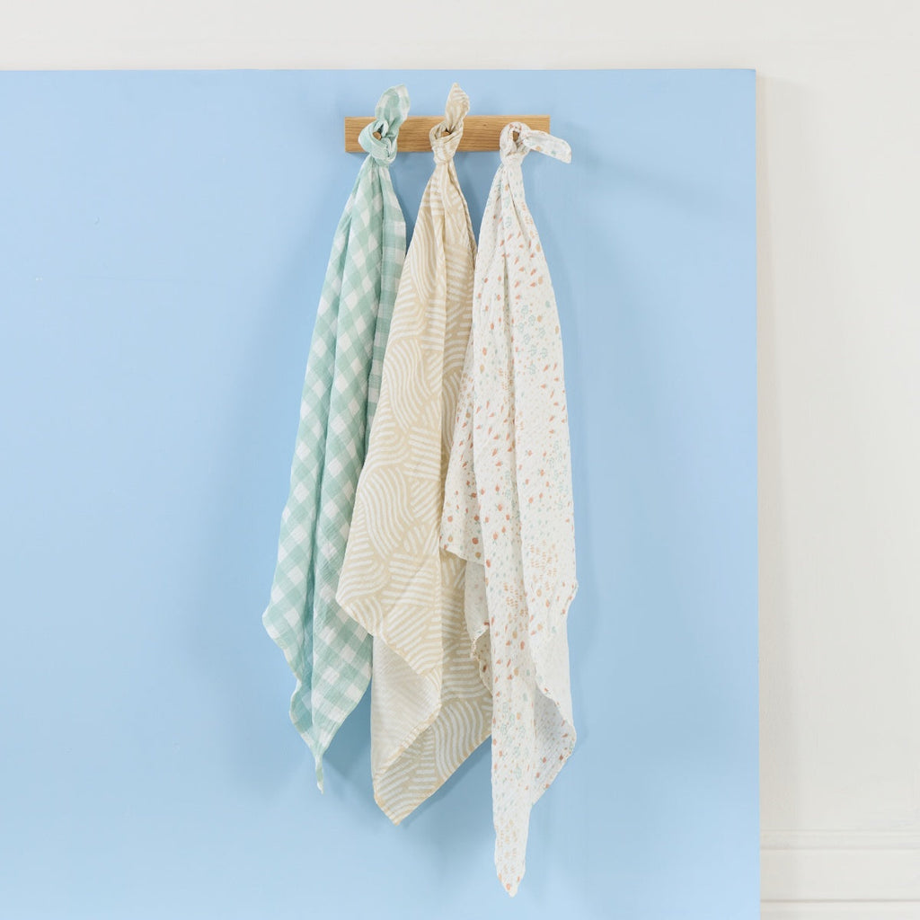 Tutti Bambini Large Muslin Square Swaddles 3pk - Good Life