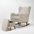 Tutti Bambini Harper Wingback Rocking Chair & Footstool - Mushroom