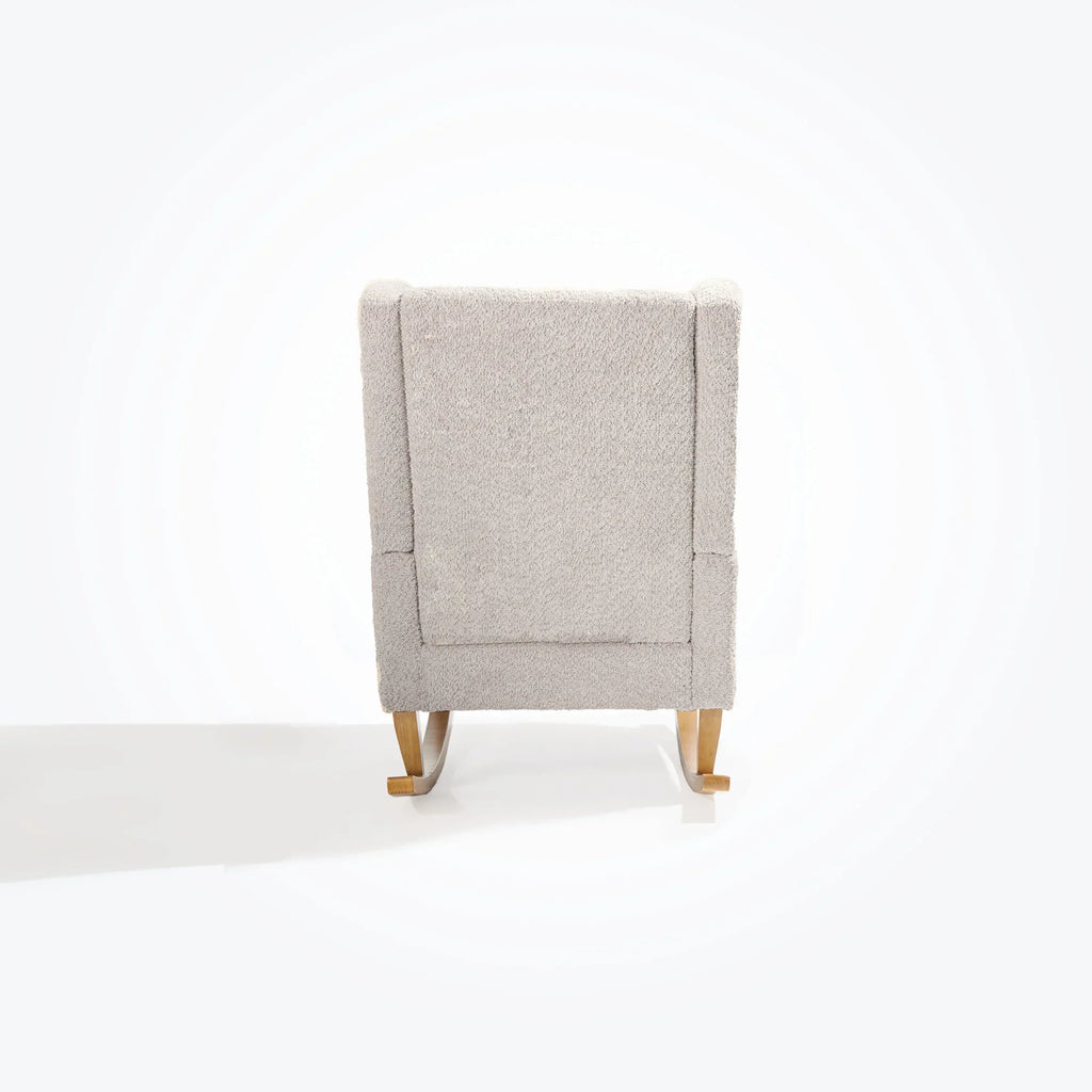 Tutti Bambini Harper Wingback Rocking Chair & Footstool - Teddy Mushroom