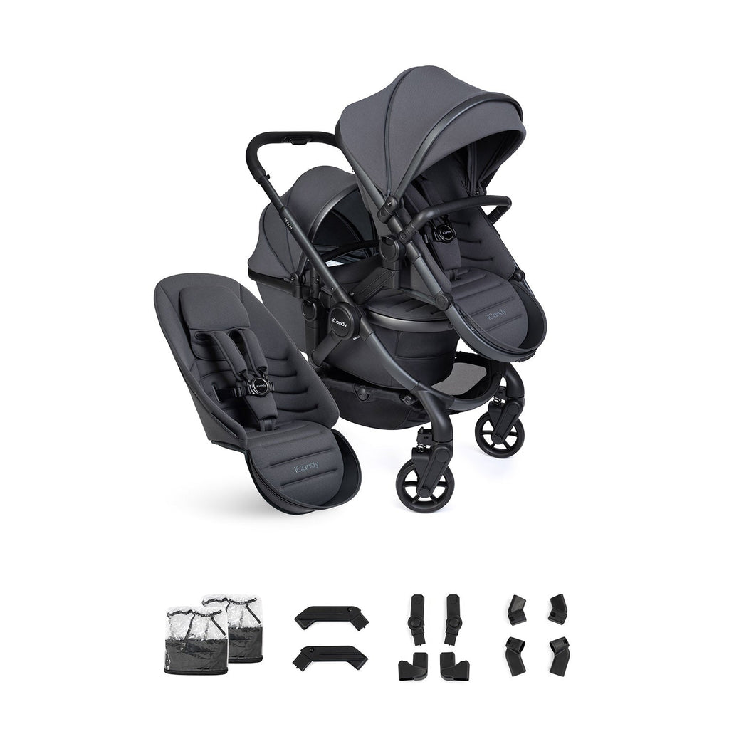 iCandy Peach 8 Double Pushchair & Carrycot Combo - Grey