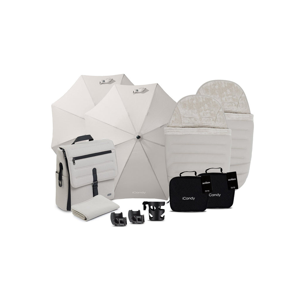 iCandy Peach 8 Twin Complete Accessory Bundle - Taupe
