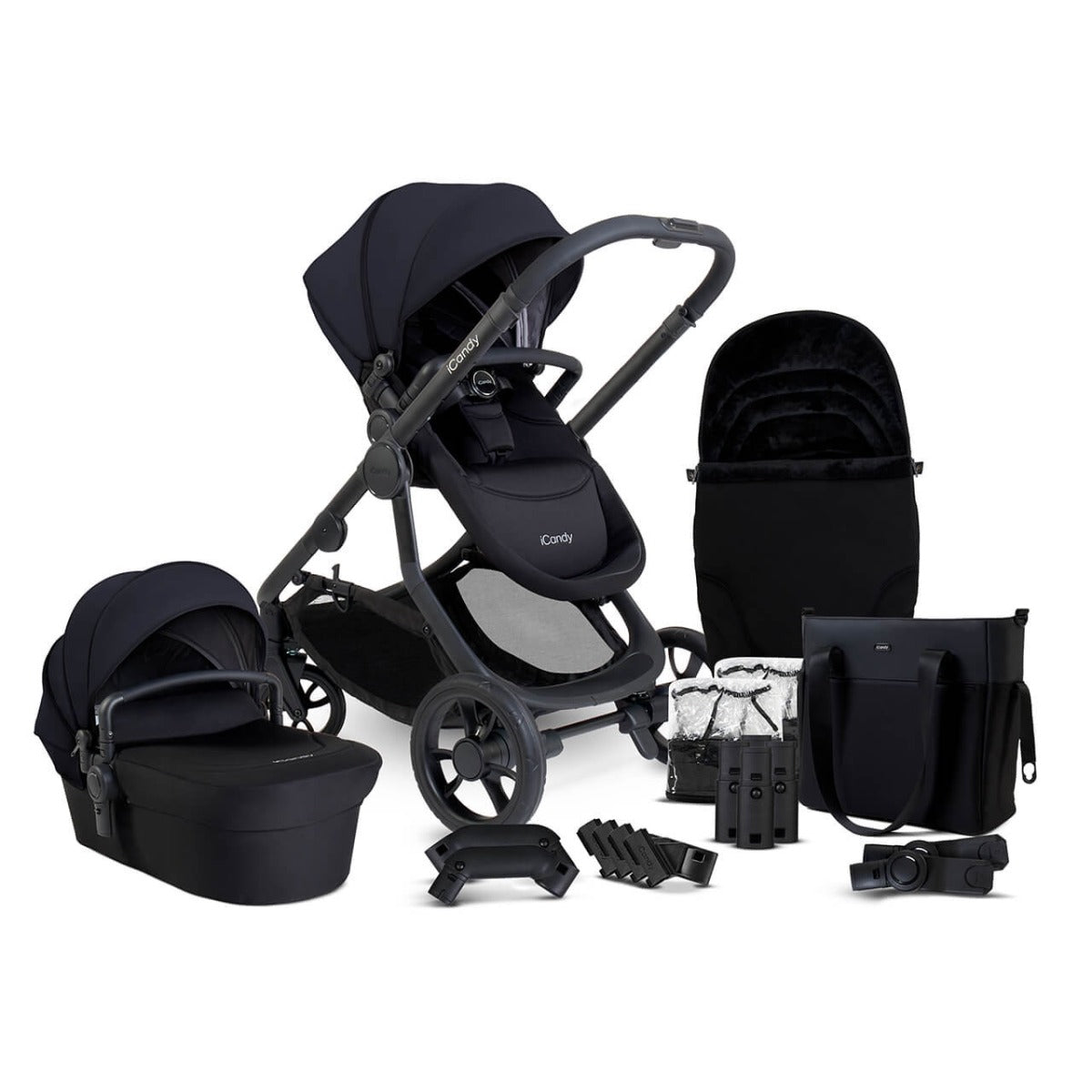 iCandy Orange 4 Travel System Bundle with Maxi-Cosi Cabriofix i-Size & Base - Black Edition 12