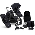 iCandy Orange 4 Double Pushchair with Complete Accessory Bundle - Black Edition 1