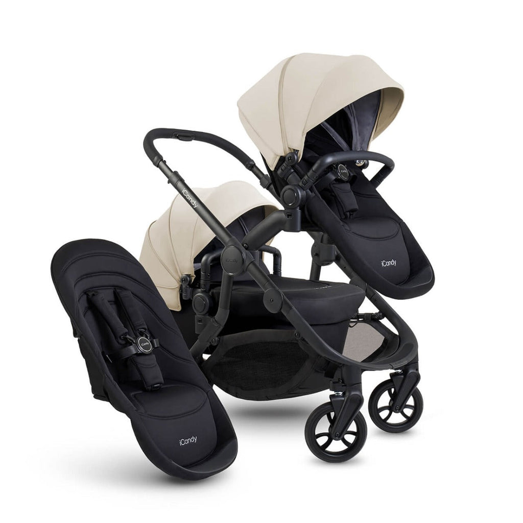 iCandy Orange 4 Double Pushchair with Complete Accessory Bundle - Latte 15
