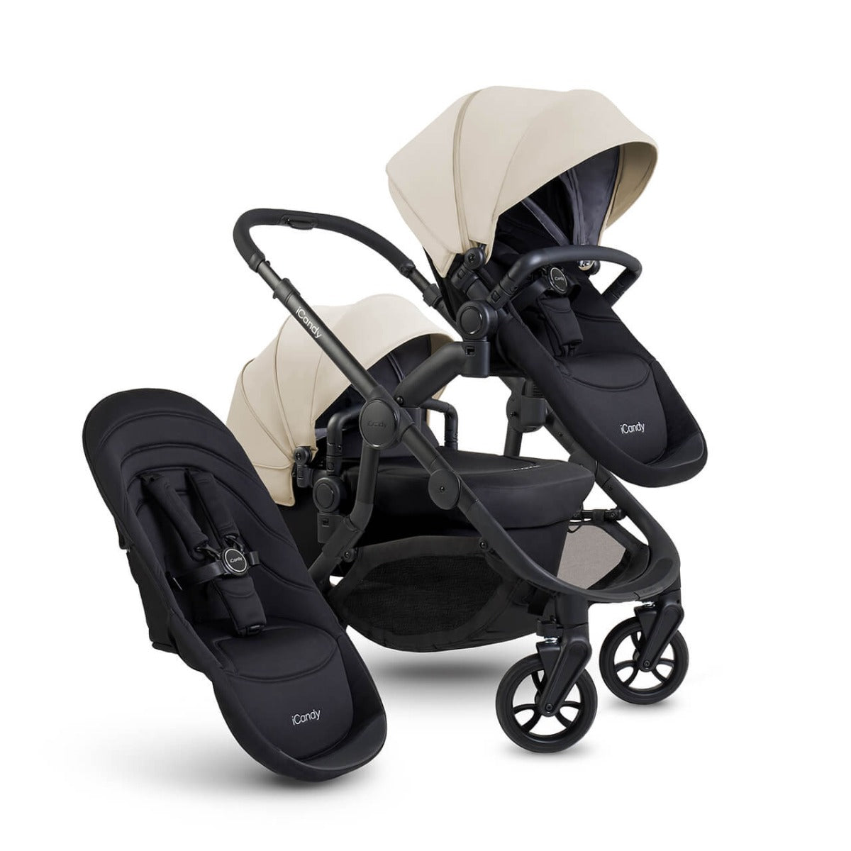 iCandy Orange 4 Double Pushchair with Complete Accessory Bundle - Latte 15