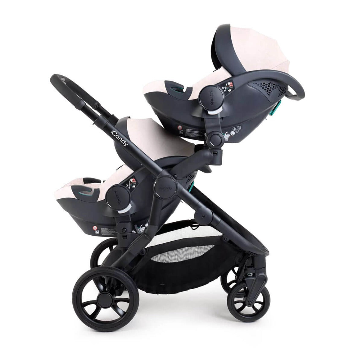 iCandy Orange 4 Twin Cocoon i-Size Complete Travel System Bundle - Latte 2