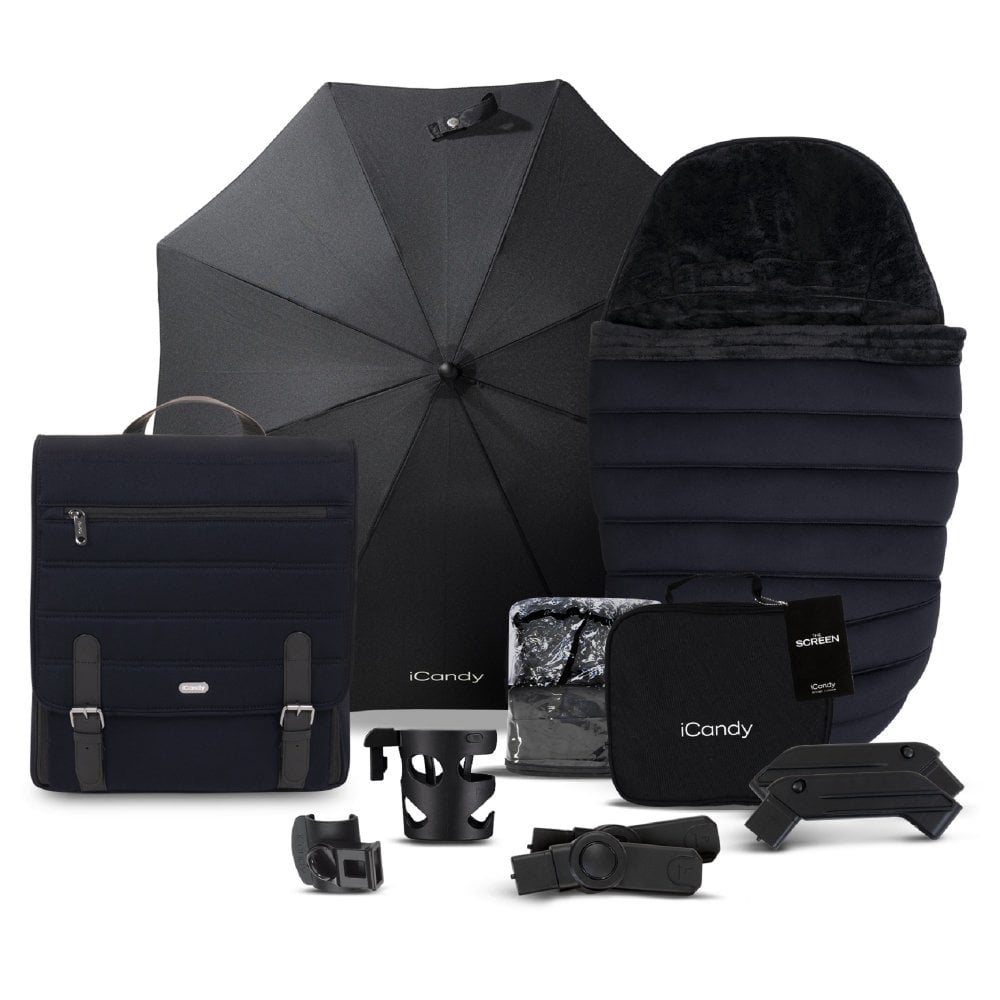 iCandy Peach 7 Complete Pushchair & Accessories Bundle - Black Edition 7