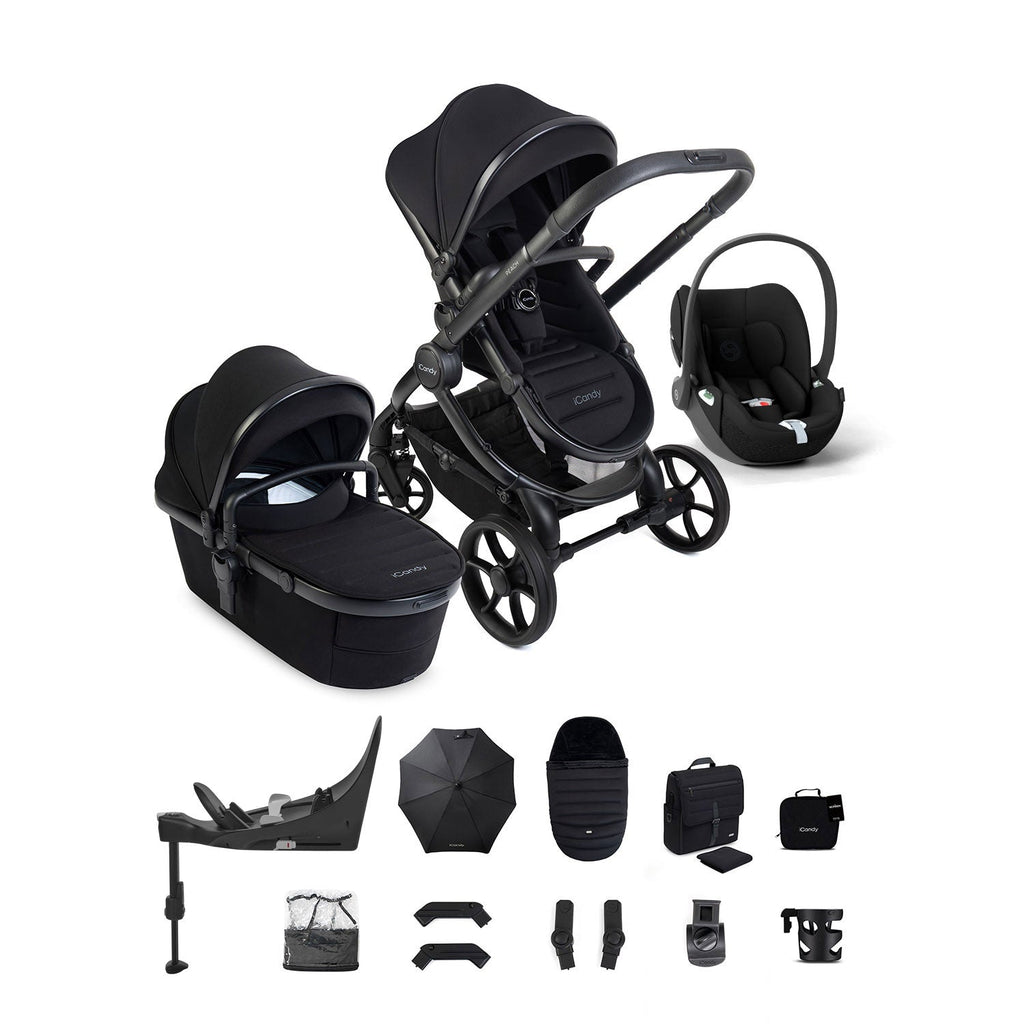 iCandy Peach 8 Cybex Cloud T Car Seat & 360 Base Bundle - Black