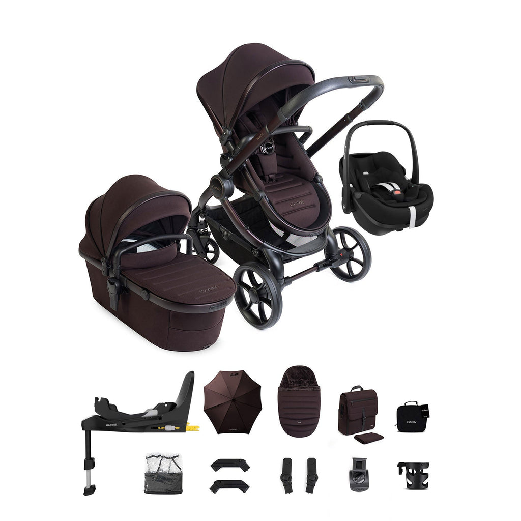 iCandy Peach 8 Editions Maxi-Cosi Pebble 360 Pro 2 Car Seat & Base Bundle - Coffee Bean