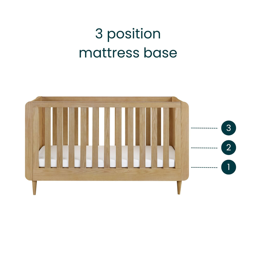 Tutti Bambini Japandi Cot Bed - Light Oak