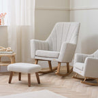Tutti Bambini Jonah Luxe Rocking Chair & Foot Stool - Boucle Mushroom - Mushroom
