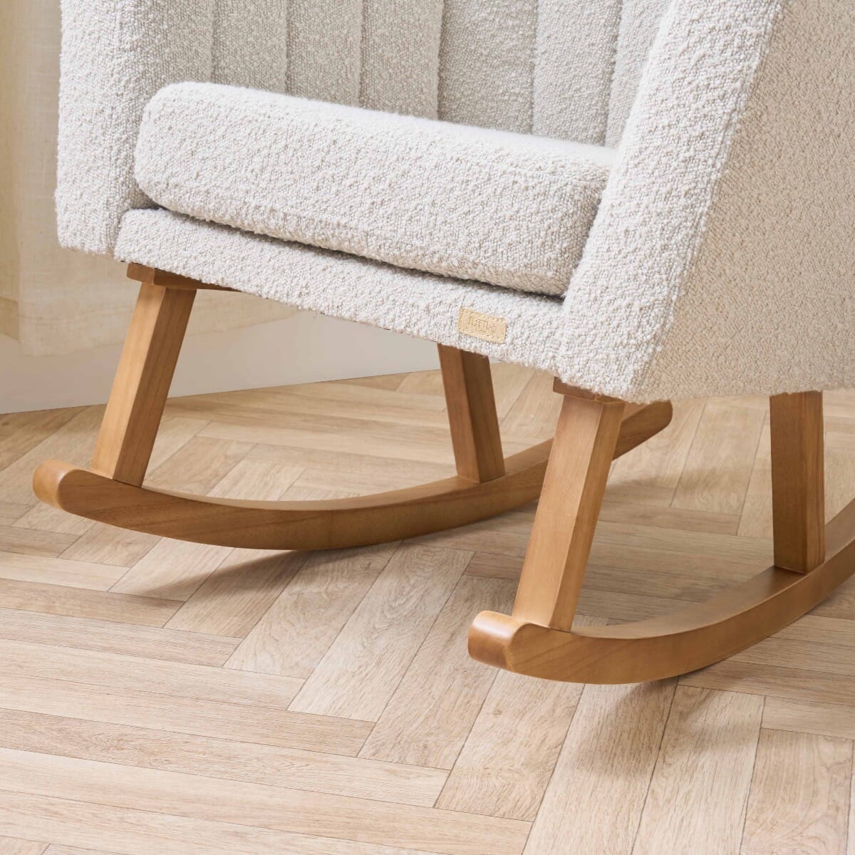 Tutti Bambini Jonah Luxe Rocking Chair & Foot Stool - Boucle Mushroom - Mushroom
