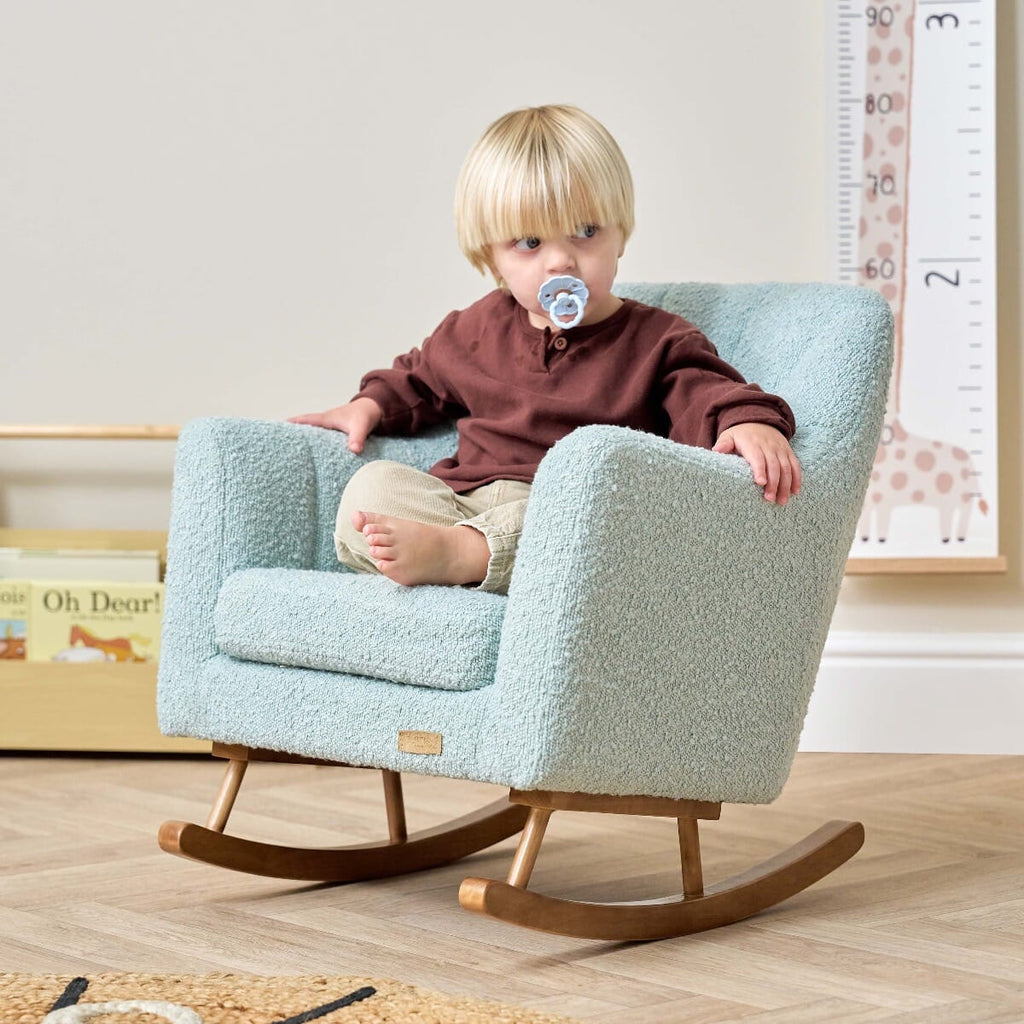 Tutti Bambini Jonah Mini Me Children's Rocking Chair - Boucle Ocean Stone