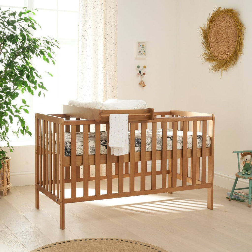 Tutti Bambini Malmo Cot Bed with Rio Furniture 2 Piece Room Set - Dove Grey/Honey Oak