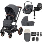 Maxi-Cosi Fame Pebble 360 Pro 2 Premium 9 Piece Travel System Bundle - Twillic Graphite 1