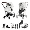 Cybex Mios Fold Cot Travel System Bundle - Style Off White & Chrome Brown Frame