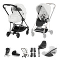 Cybex Mios Fold Cot Travel System Bundle - Style Off White & Matt Black Frame