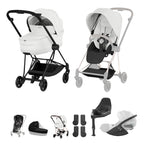 Cybex Mios Fold Cot Travel System Bundle - Style Off White & Matt Black Frame