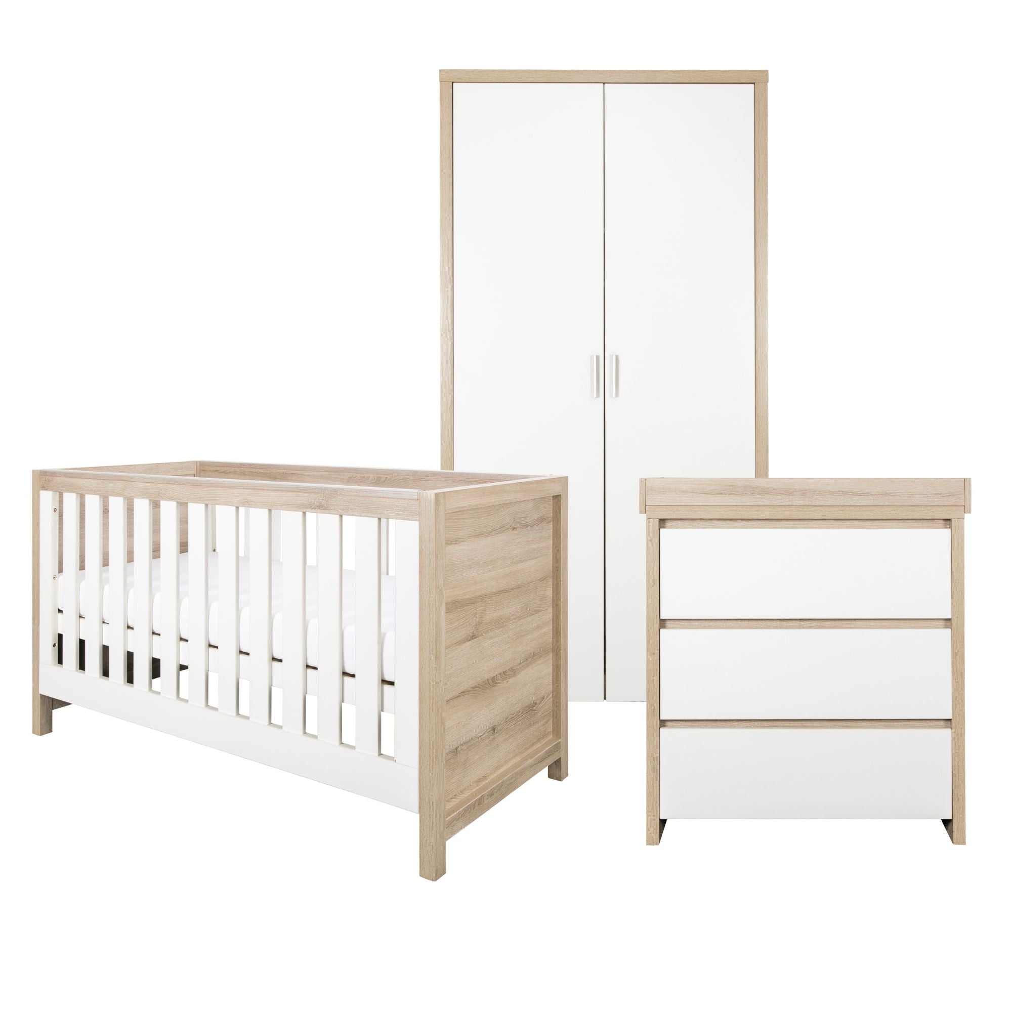 Tutti Bambini Modena 3 Piece Room Set - White & Oak