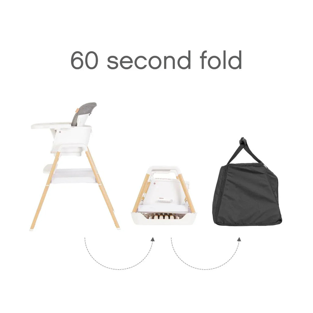 Tutti Bambini Nova Birth to 12 Years Complete Highchair Package - Ecru/Scandinavian Walnut