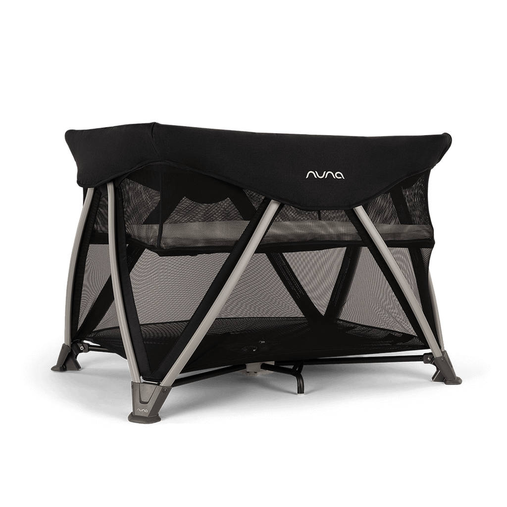 Nuna SENA Aire Travel Cot with Zip On Bassinet - Caviar
