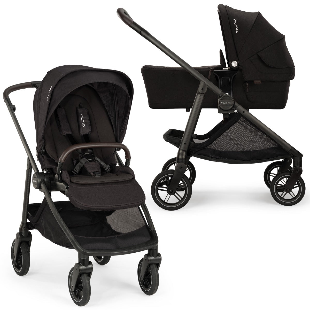 Nuna SWIV Next Stroller + LYTL Carrycot + PIPA URBN Travel System Bundle - Caviar 22