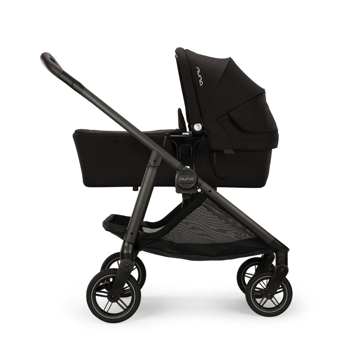 Nuna SWIV Next Stroller + LYTL Carrycot + PIPA URBN Travel System Bundle - Caviar 9