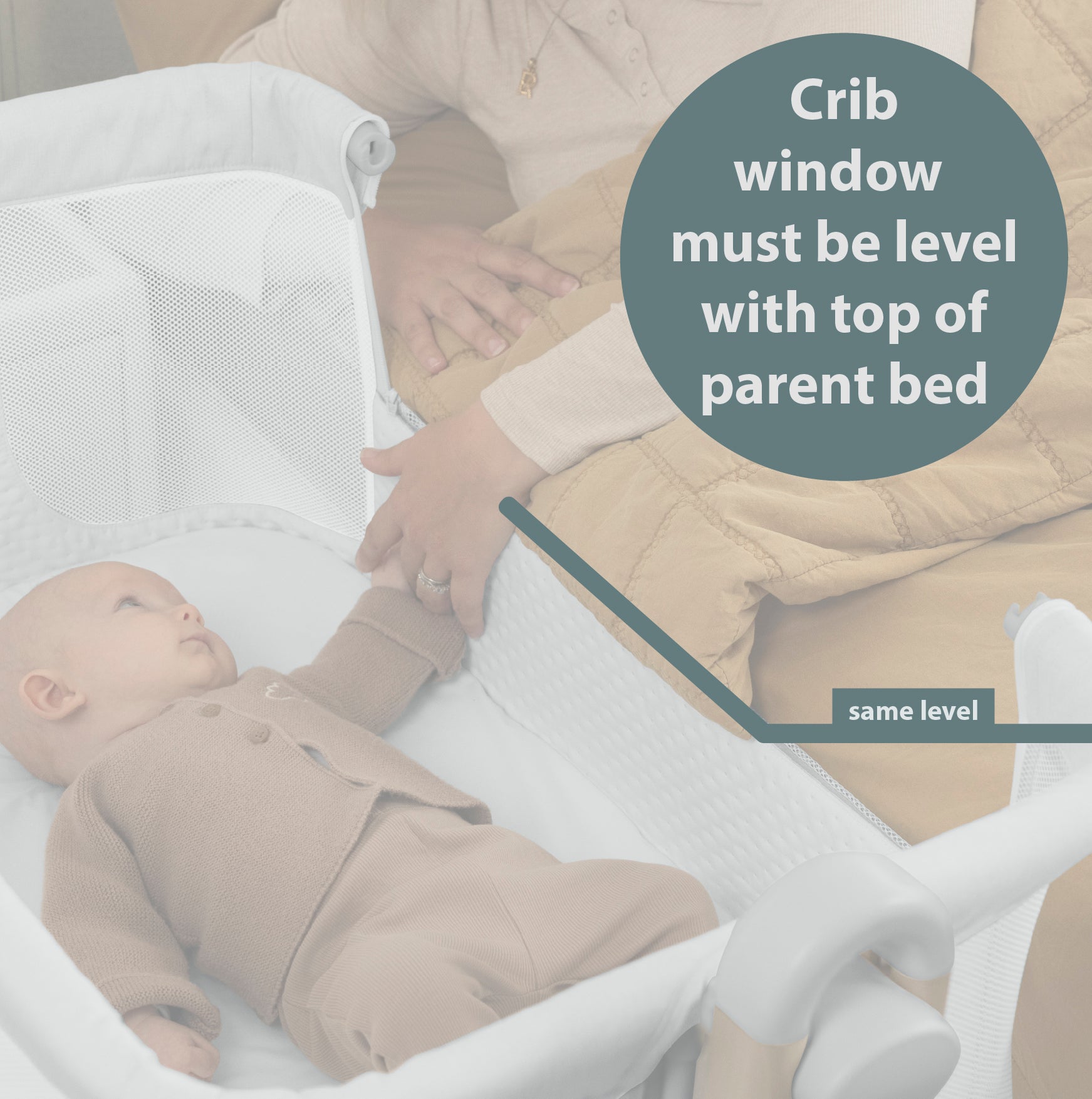 Obaby Cloud Bedside Crib - Grey