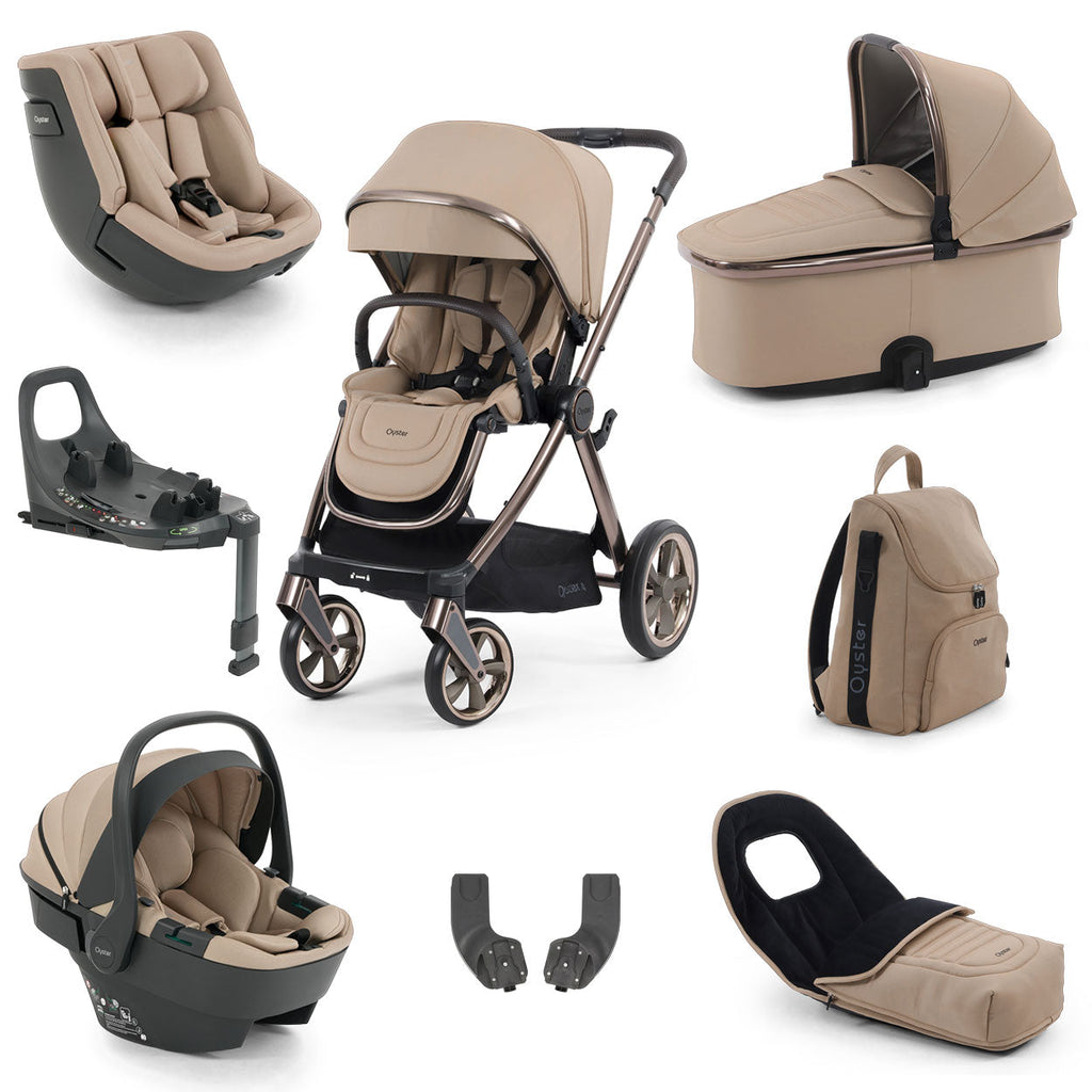 BabyStyle Oyster 4 Essential Baby & Toddler 360 Car Seat Bundle - Fawn