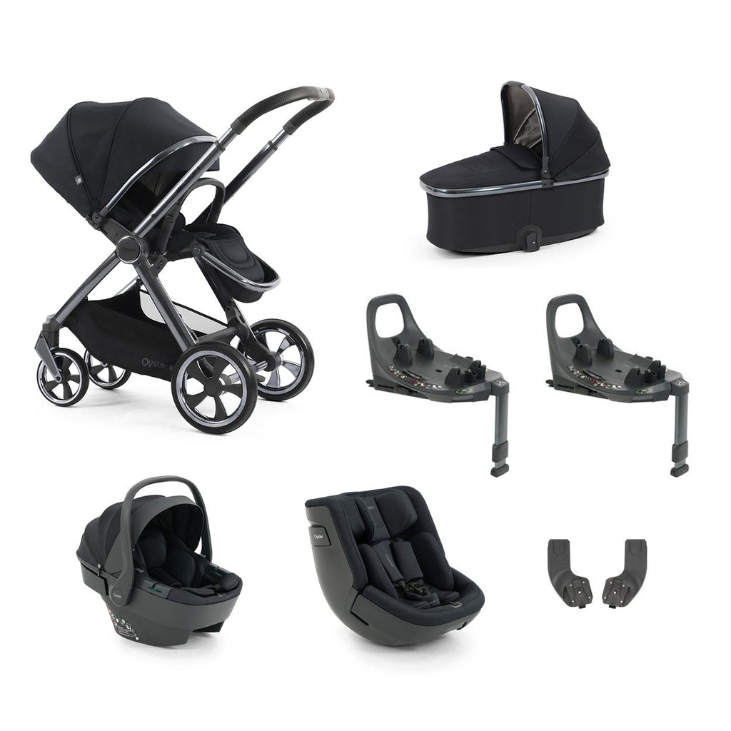 BabyStyle Oyster 4 Essential Baby & Toddler 360 Car Seat Bundle - Carbonite