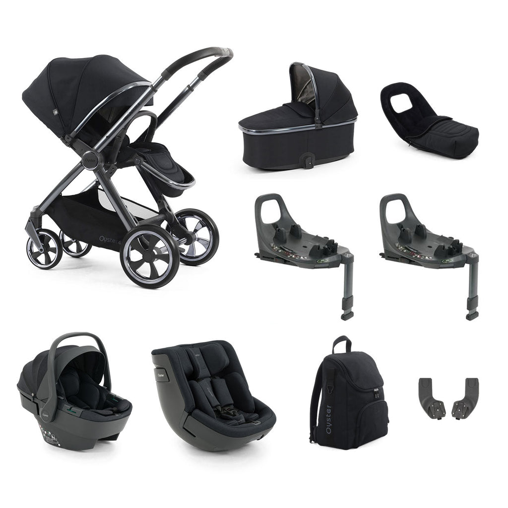 BabyStyle Oyster 4 Luxury Baby & Toddler 360 Car Seat Bundle - Carbonite