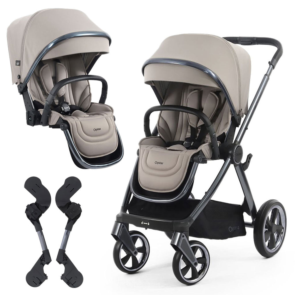 BabyStyle Oyster 4 Tandem Stroller - Stone