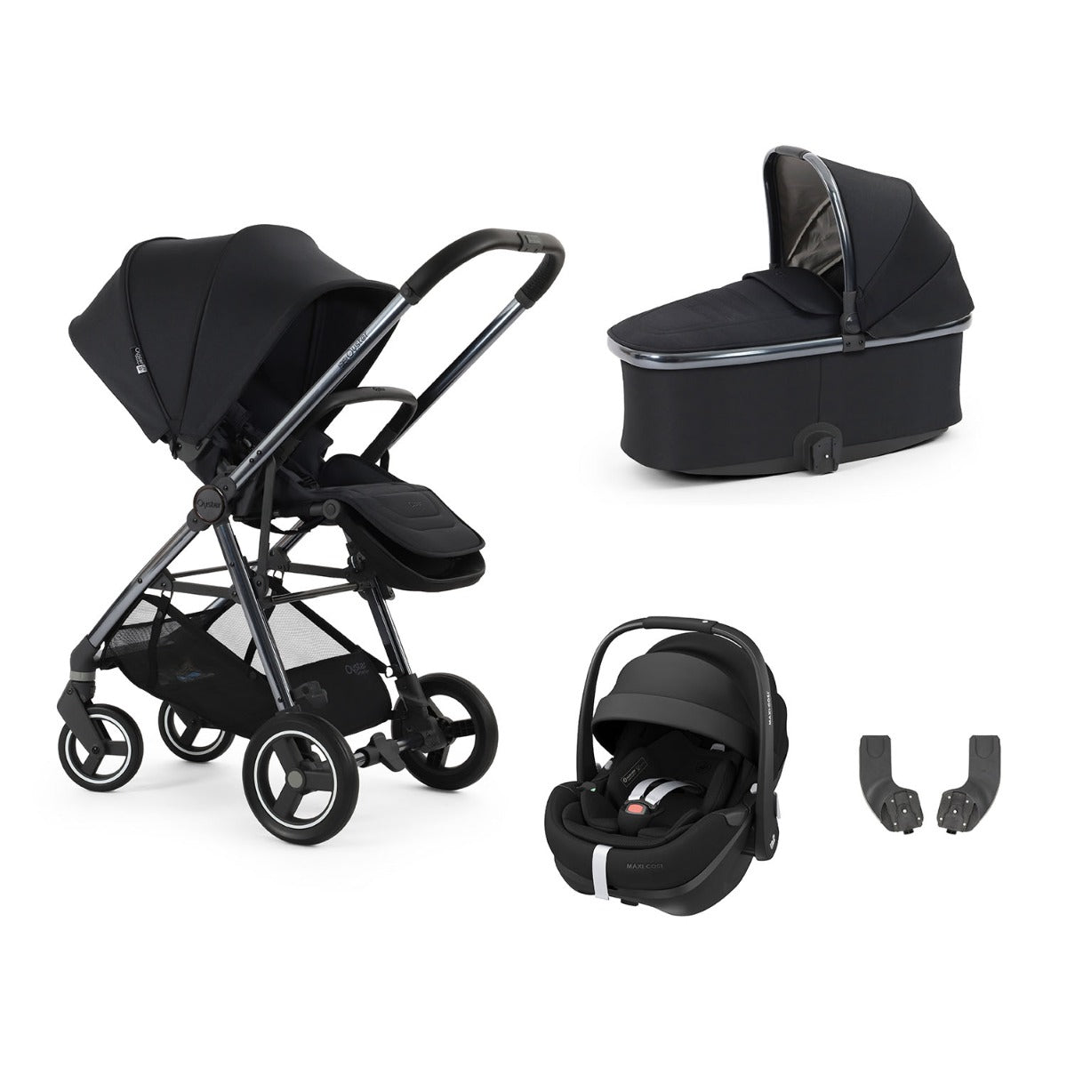BabyStyle Oyster Gravity+ 4 Piece Maxi-Cosi Pebble 360 Pro2 Bundle - Carbonite 1