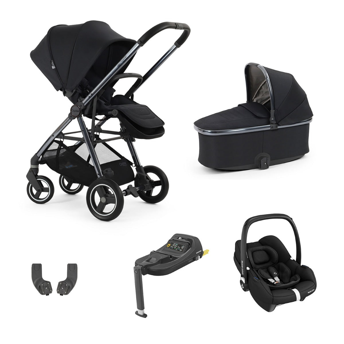 BabyStyle Oyster Gravity+ 5 Piece Maxi-Cosi Cabriofix iSize Bundle - Carbonite 1