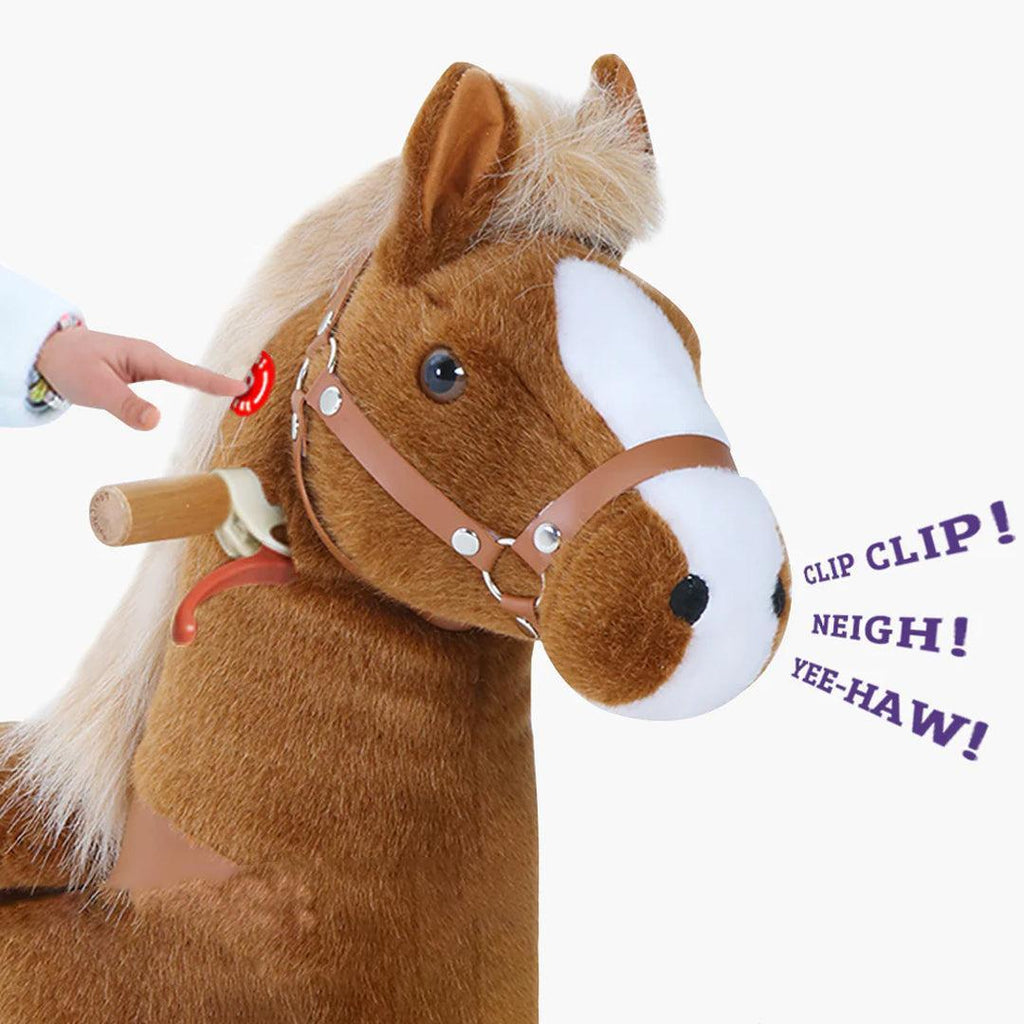 PonyCycle Ride on Pony Toy - Brown & White