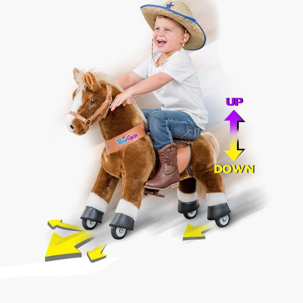 PonyCycle Ride on Pony Toy - Brown & White