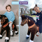 PonyCycle Ride on Pony Toy - Chocolate Brown & White