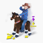 PonyCycle Ride on Pony Toy - Chocolate Brown & White
