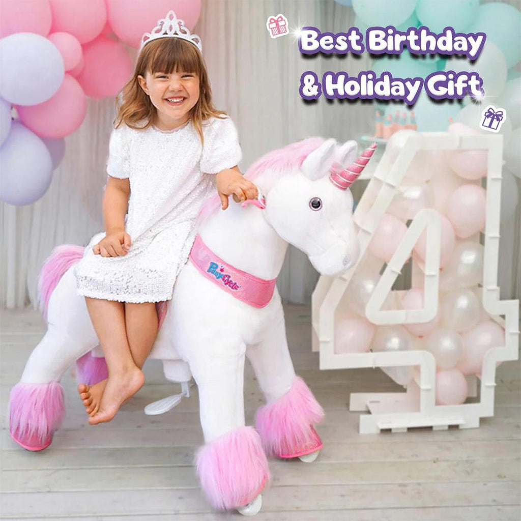 PonyCycle Ride on Pony Toy - Pink Unicorn