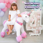 PonyCycle Ride on Pony Toy - Pink Unicorn