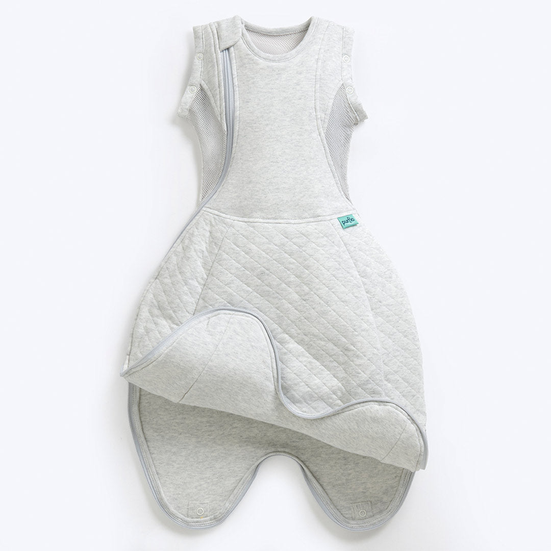 Purflo Swaddle To Sleep Bag - Minimal Grey - TOG 2.5