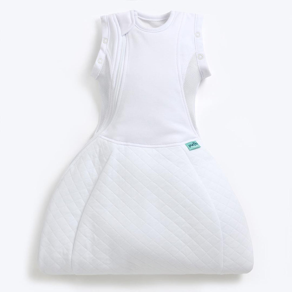 Purflo Swaddle To Sleep Bag - Soft White - TOG 2.5