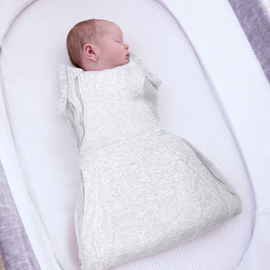 Purflo Swaddle To Sleep Bag - Minimal Grey - TOG 2.5